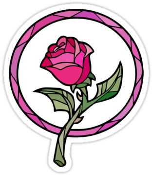 Stained Glass Rose - Beauty And The Beast Rose Glass (375x360)