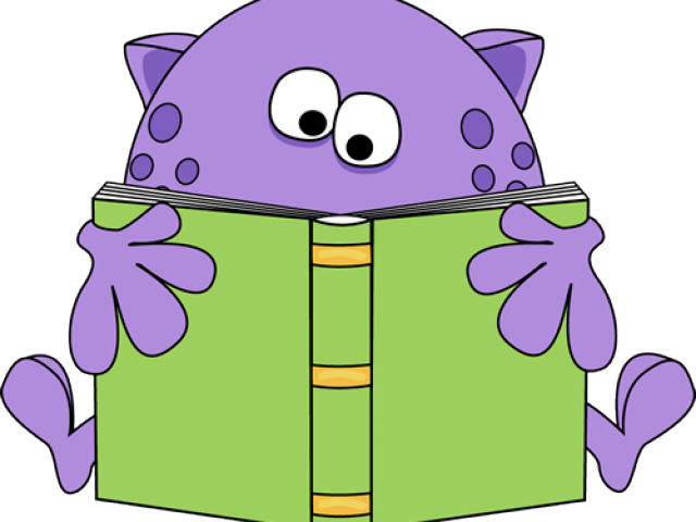 Monster Book Cliparts - Reading Monster (640x480)