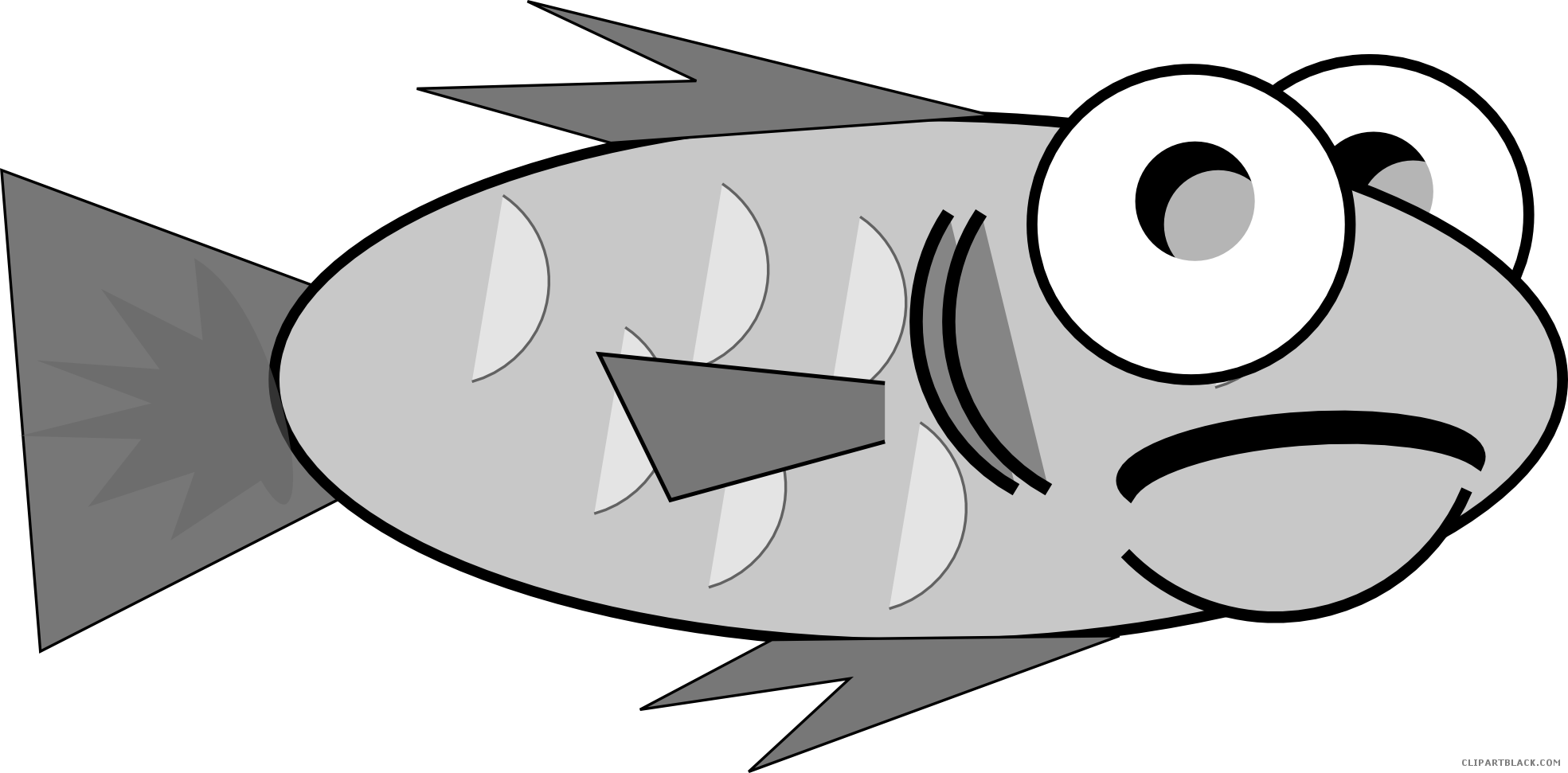 Gold Fish Animal Free Black White Clipart Images Clipartblack - Fish With Chef Hat 1 25 Magnet Cook Humor Kawaii (1969x971)
