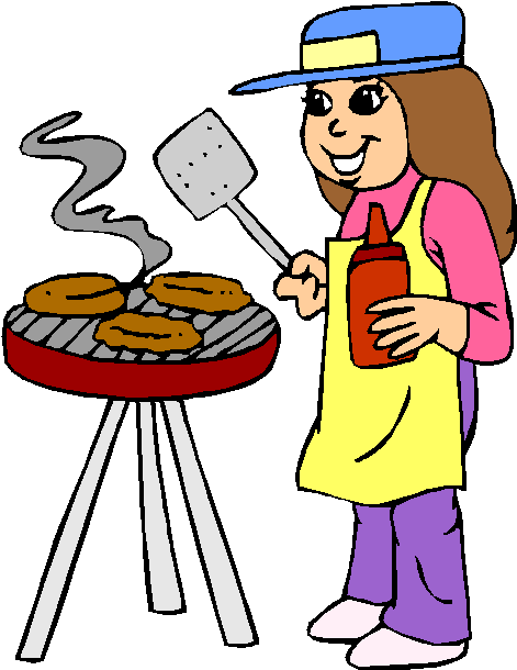 Hamburger Clipart Grilled - Cooking Burgers Clipart (490x619)