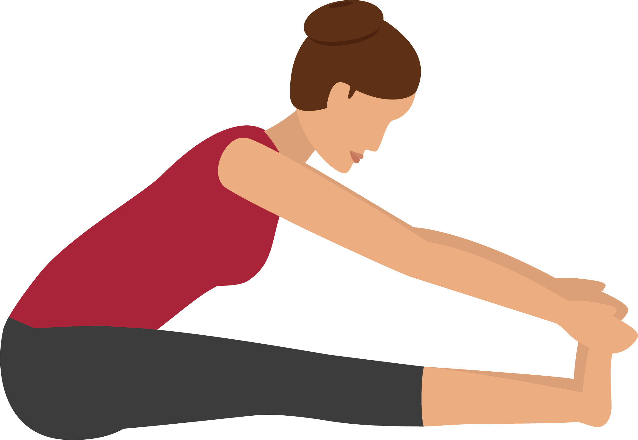 Lady Yoga Picture - Paschimottanasana Png (2070x1429)