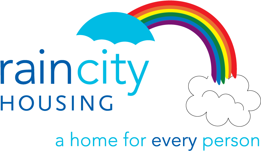 Raincity Logo With Rainbow For Pride Copy - Raincity Housing (1008x612)
