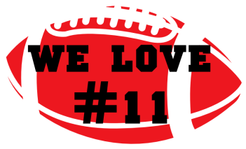 We Love Football Static Cling - Pink Football Clipart (350x350)