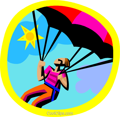 Paragliding Royalty Free Vector Clip Art Illustration - Paragliding Royalty Free Vector Clip Art Illustration (480x466)