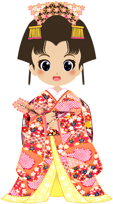 Japanese Doll Clipart 8, Buy Clip Art - Japanese Girl Cartoon Png (398x720)