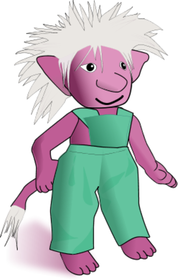 Troll Doll Creature Clipart - Custom Troll Shower Curtain (600x945)