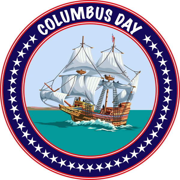 Columbus Day Christopher Columbus Clipart Image - Columbus Day Clip Art (600x600)