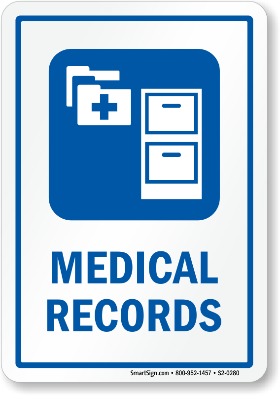 Zoom, Price, Buy - Brady 142432 Medical Records Sign, 10 X 7 In, Al (568x800)