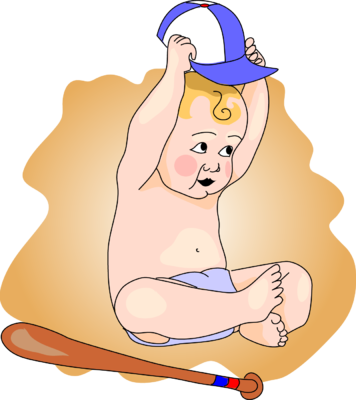 Image Baby Baseball Player Clip Art - Baby Baseball Clip Art (356x400)