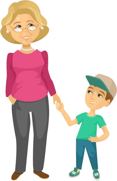 Cartoon Grandma And Grandpa (541x806)