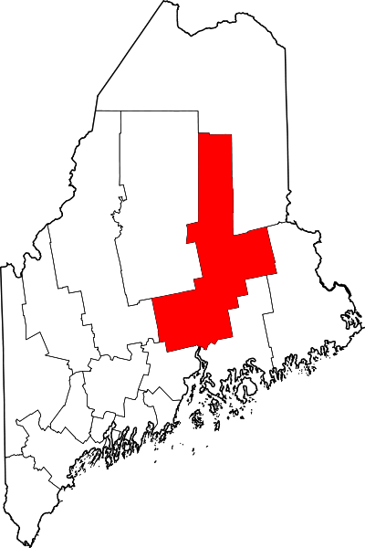 Map Of Maine Highlighting Penobscot County - County Maine (400x600)