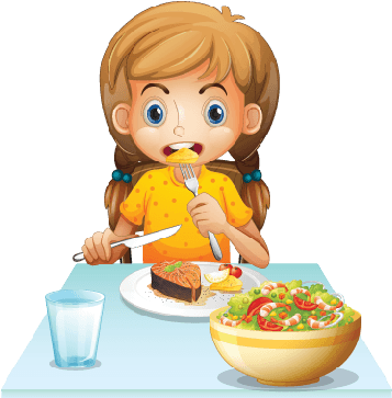 Kids Eating Clipart Png - Eat Breakfast Clipart (391x399)