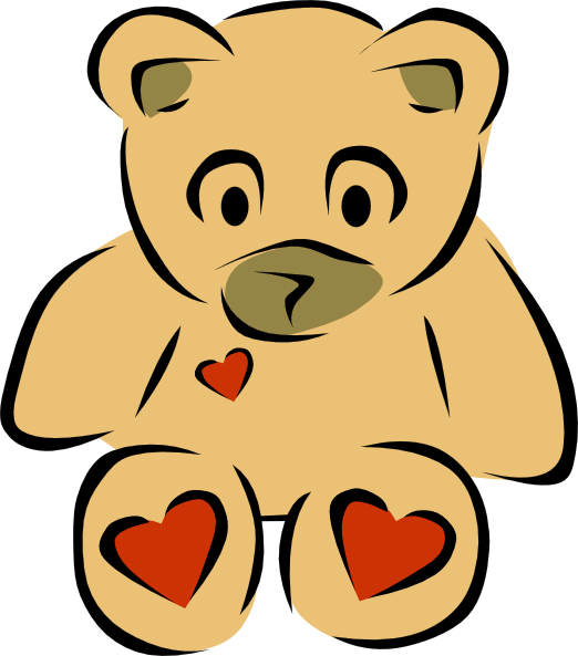 Cute Babysitting Clipart Transparent - Teddy Bears With Hearts (522x593)