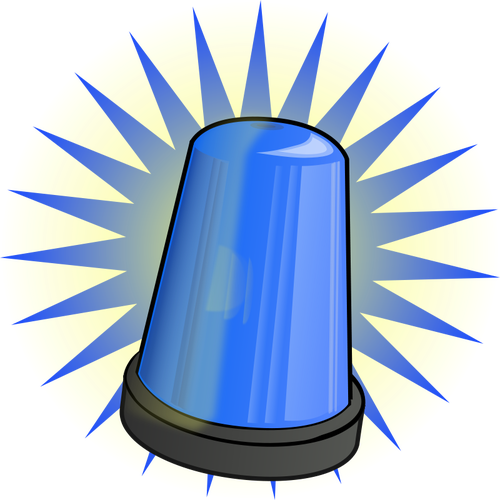 Blue Signal Light Vector Clip Art Public Domain Vectors - Police Light Clip Art (500x500)