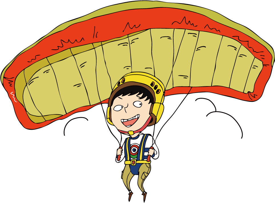 Parachute Parachuting Cartoon Illustration - Illustration (1000x1000)