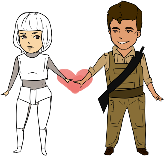 Mega-girl And Tootsie By Islandmyths - Holding Hands (600x602)