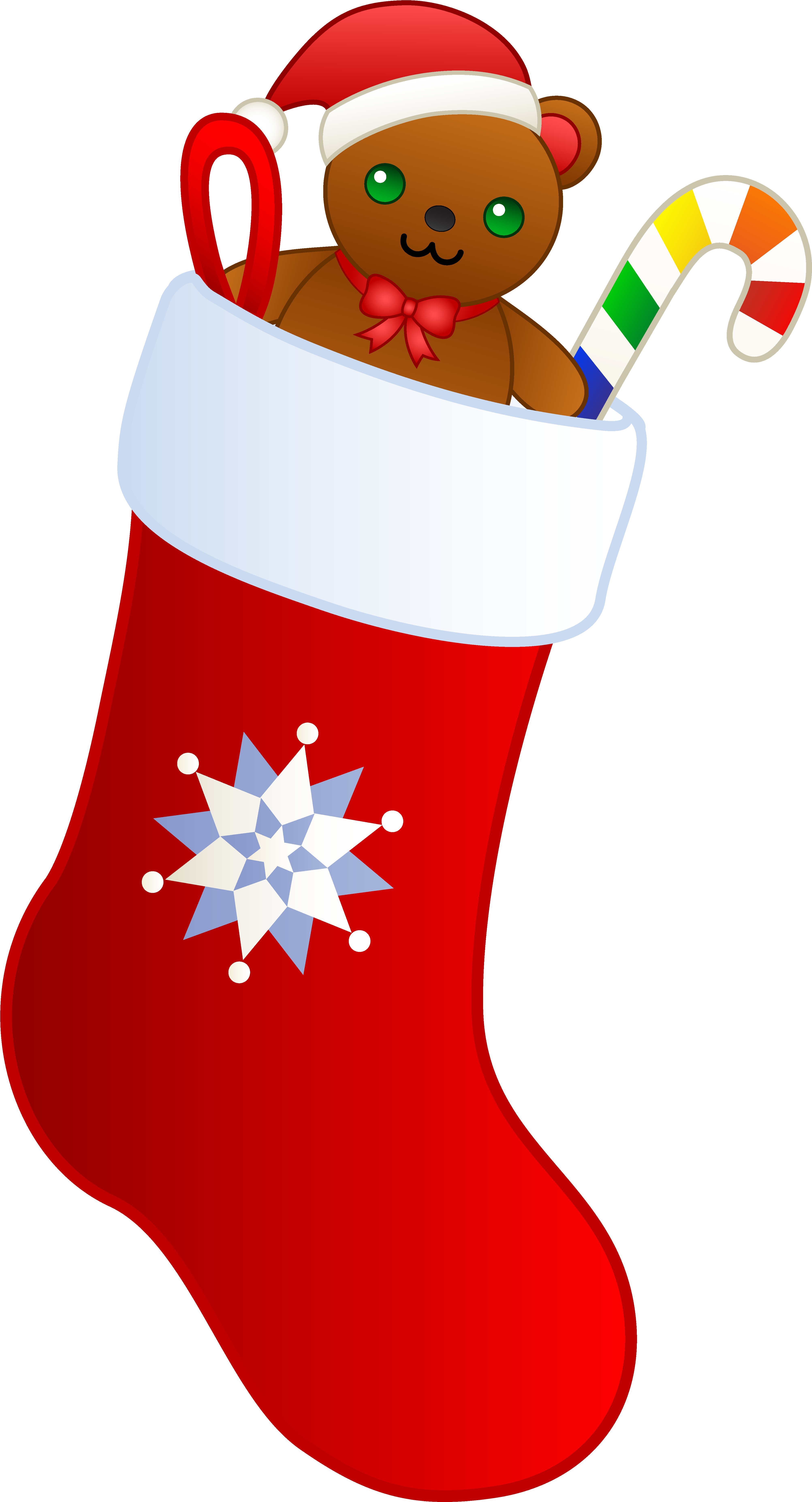Christmas Stocking With Teddy - Christmas Stocking Clip Art (4037x7412)