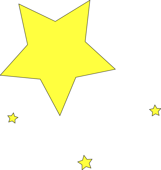 Free Yellow Stars Clipart - Tyrkysové Povleceni Pro Miminko (564x596)