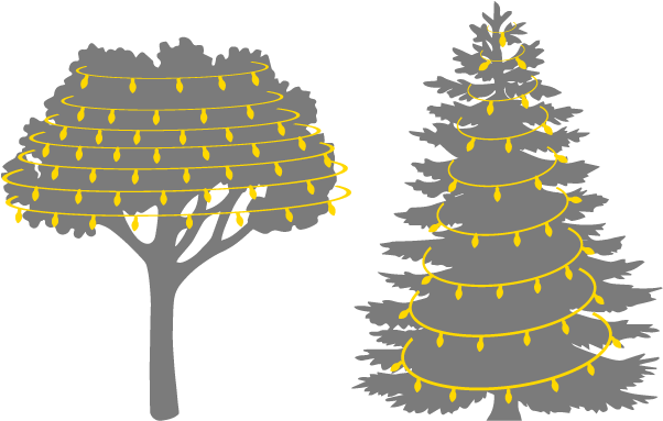 Brite Nites Tree Lighting Styles Professional Lighting - Pine Tree Clip Art (633x414)
