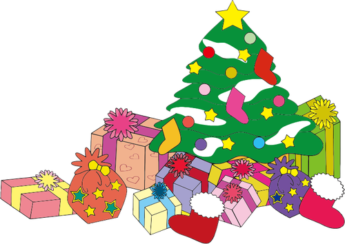 Christmas Presents - Christmas Tree Presents Clip Art (1059x750)