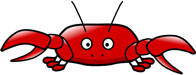Animal Crab, Fun, Red, Surprised, Animal - Crab Clipart Free (640x320)