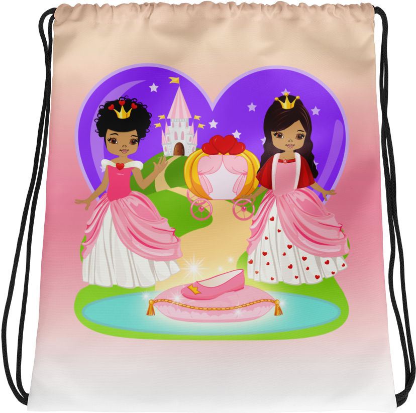 African American Princess Drawstring Bag - Cartoon (1000x1000)