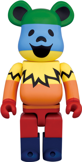 Be@rbrick 1000% Grateful Dead Dancing Bear Rainbow - Medicom Be @ Rbrick Bear Brick Grateful Dead Dancing (317x550)