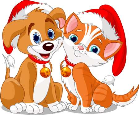 Discover Ideas About Dog Vector - Christmas Dogs And Cats (450x372)