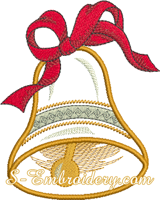 Christmas Bell Applique Design - Christmas Bell Applique Design (322x400)