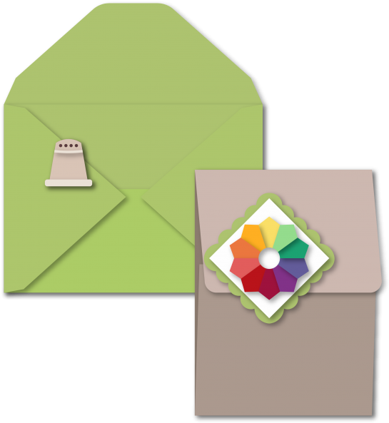 Quilt Card Bi-fold Dresd Plate - Origami (551x600)