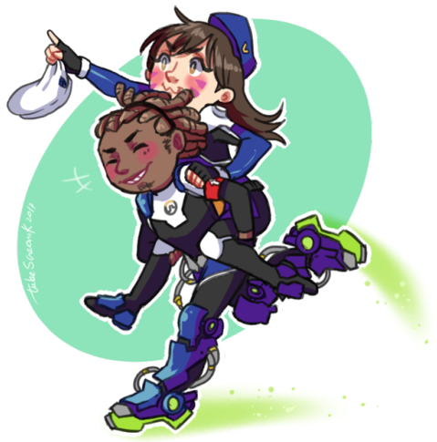 Mi Otp Favorita Como Jovenes Cadetes En Overwatch - Cartoon (500x488)