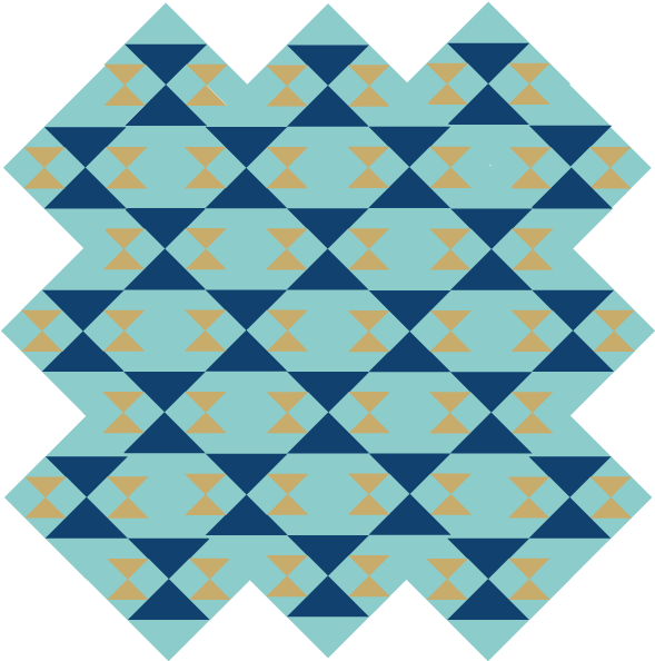 On Point Arrangement Of Double X Quilt Blocks - Triangle (601x601)