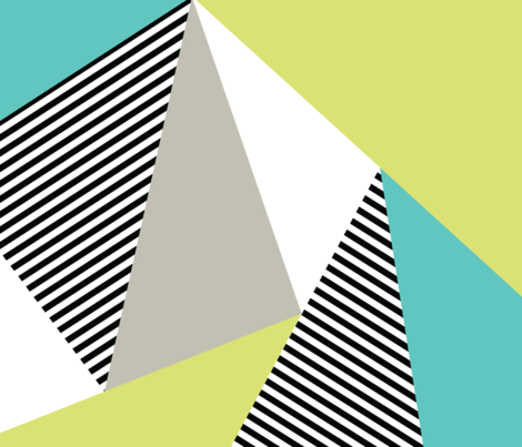 Triangles & Stripes Cheater Quilt - Triangle (470x403)