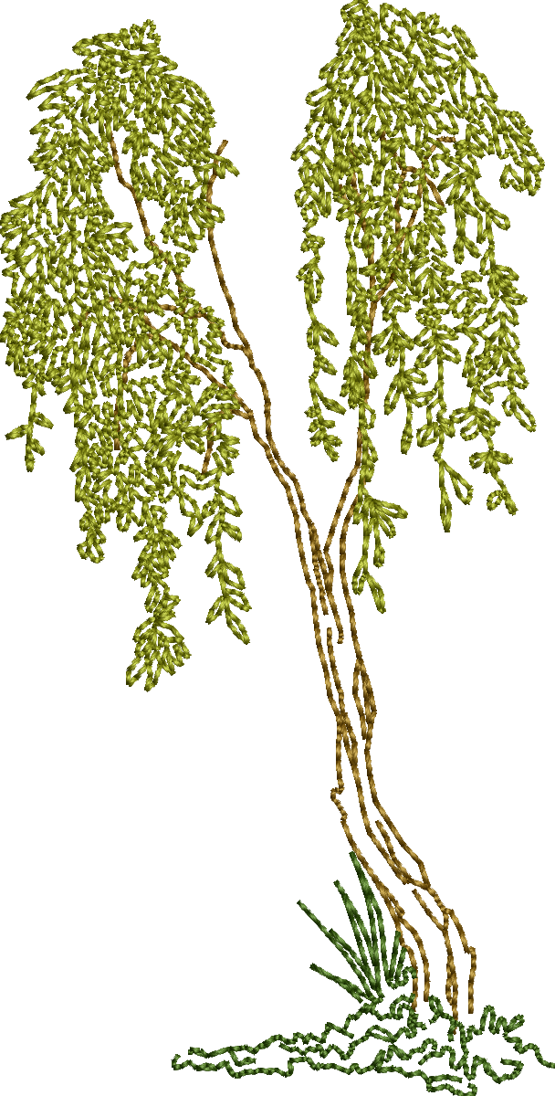 The Garden Party Embroidery Collection - Pond Pine (608x1200)