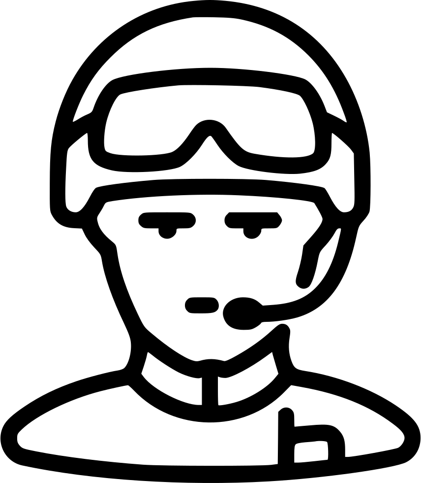 Soldier Helmet Human Avatar Glasses Radio Comments - Icon (856x980)