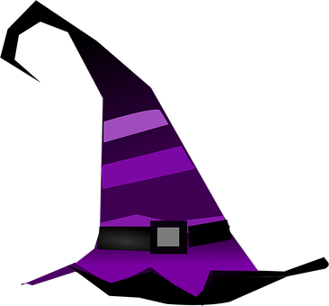 Witch Wizard Hat Pointed Sorcerer Stripes - Witch Hats Clipart (366x340)