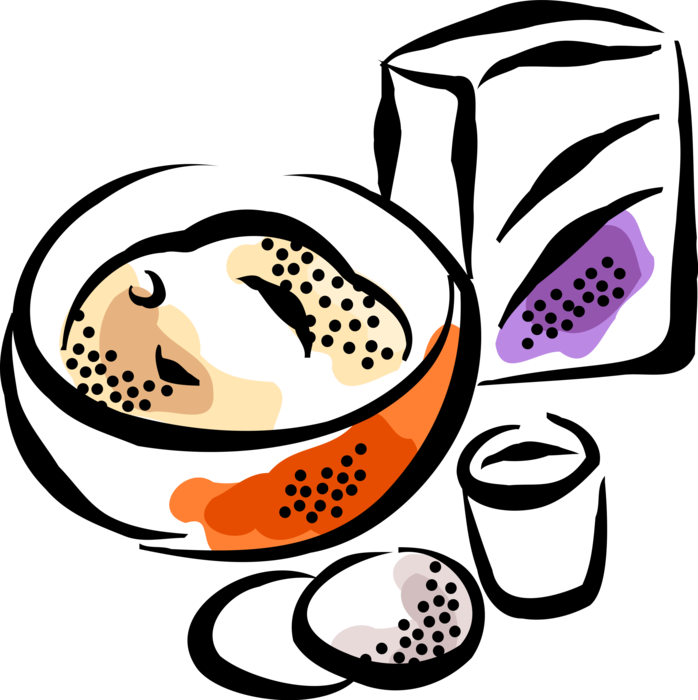 Vector Illustration Of Staple Food Baked Cake Prepared - Clip Art (698x700)