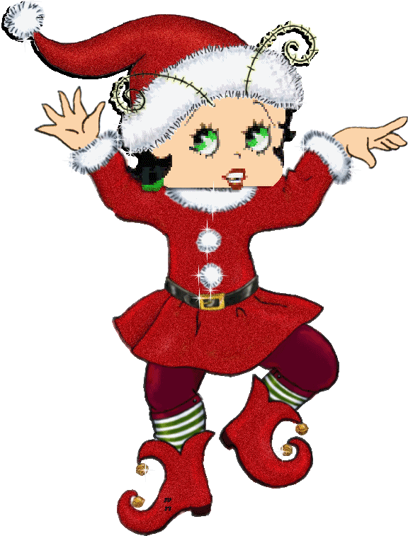 Baby Elf Boop - Betty Boop Christmas Png (576x757)