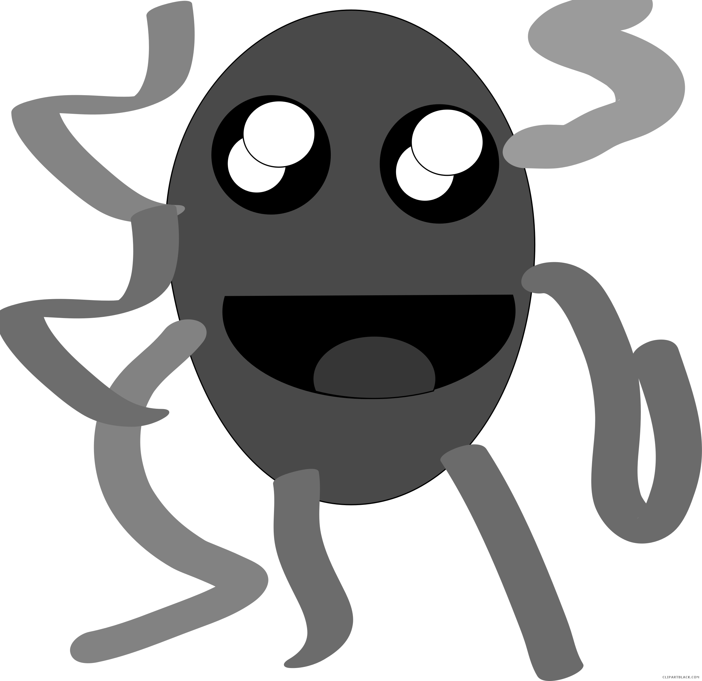 Grayscale Octopus Animal Free Black White Clipart Images - Clip Art (2375x2304)