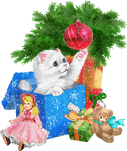С Новым Годом - Animated Christmas Animal Gifs (427x505)