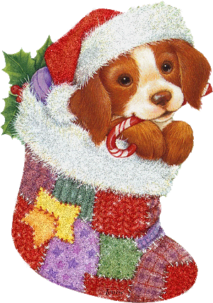 God Sobaki Kartinki Animatsiya Simvol Goda Krasivye - Transparent Animated Christmas Stockings (300x427)