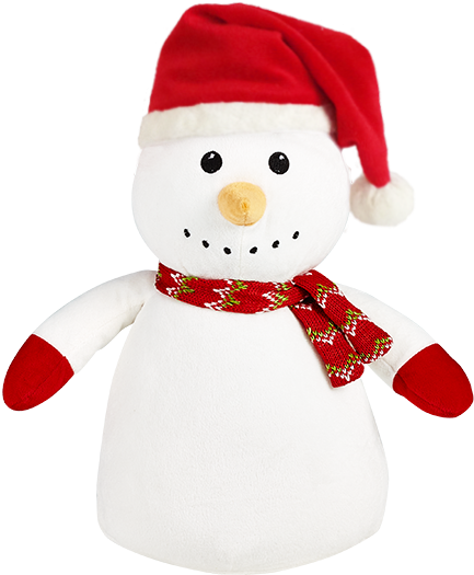 Snowman Cubby - Personalised Stuffed Snowman In A Santa Hat (462x600)