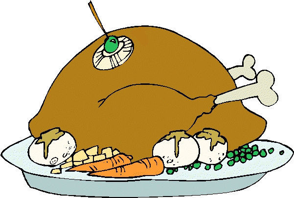 Turkey Dinner Clip Art Pg - Clipart Turkey Dinner (605x450)