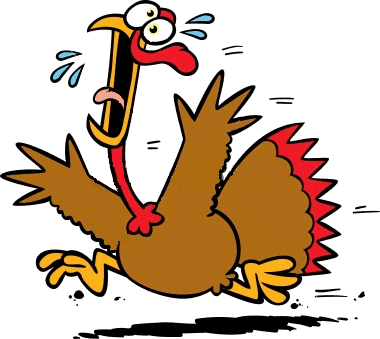 Running Turkey Clipart - Turkey Shoot Clip Art (380x339)