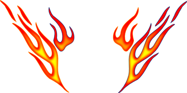 Fire, Rock, Dina, Roll Clip Art - Burning Heart (600x299)