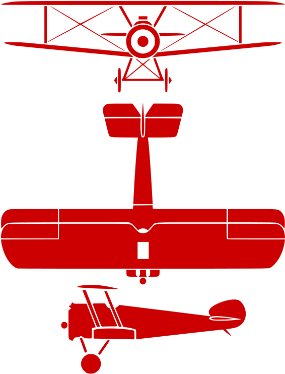 Sopwith Camel Red - Sopwith Camel Top View (592x767)