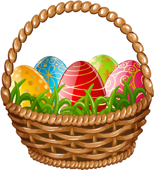 Easter Egg Basket Png Clip Art Image Easter Â™¥ Pinterest - Easter Egg Basket Clipart (544x600)