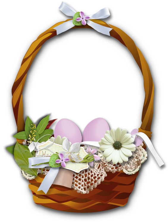 Easter Flower Basket Clipart - Basket Of Flower Png (600x792)