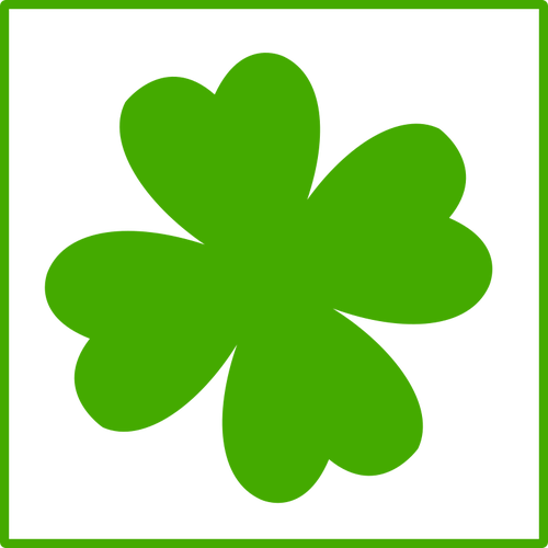 Green Clover Clipart - Four Leaf Clover With No Stem (500x500)