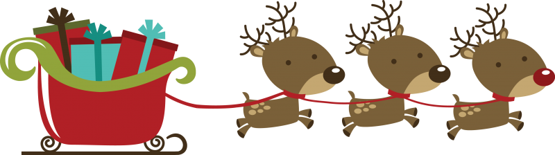 Com Holiday Christmas Santa Santa - Christmas Reindeers With Sleigh (800x224)